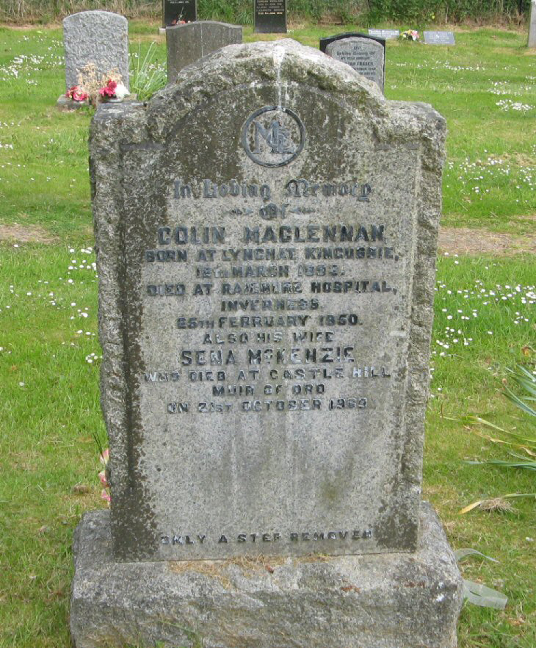 Photo of headstones/Colin MacLennan died 1950 MI Dingwall Mitchell Hill
